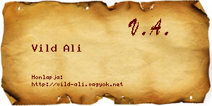 Vild Ali névjegykártya
